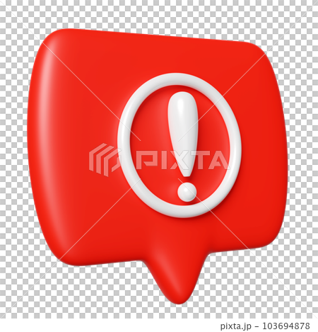 white exclamation mark with red speech bubble for social media notification pin icon isolated white exclamation mark with red speech bubble for social media notification pin icon isolated 103694878