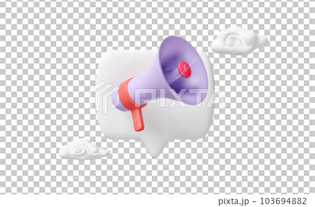 3d purple megaphone or cartoon hand speaker on speech bubble with cloud isolated. announce promotion news for social media networks, online marketing 3d purple megaphone or cartoon hand speaker on speech bubble with cloud isolated. announce promotion news for social media networks, online marketing 103694882