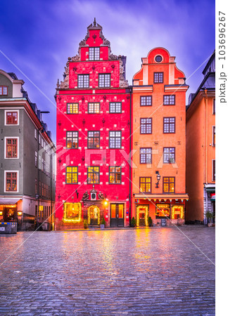 Stockholm, Sweden. Glama Stan downtown, Stortorget Square. Stockholm, Sweden. Glama Stan downtown, Stortorget Square. 103696267