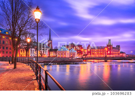 Stockholm, Sweden. Gamla Stan and Riddarholmen Islet 103696283