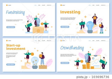 Set of web banner for crowdfunding, investment and funding into business idea. 103696736