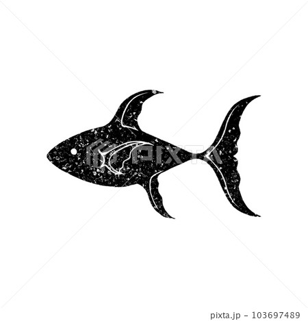メルヘンな魚(単品)/スタンプ風 メルヘンな魚(単品)/スタンプ風 103697489