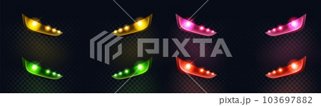 Realistic color led car light flare vector effect Realistic color led car light flare vector effect 103697882