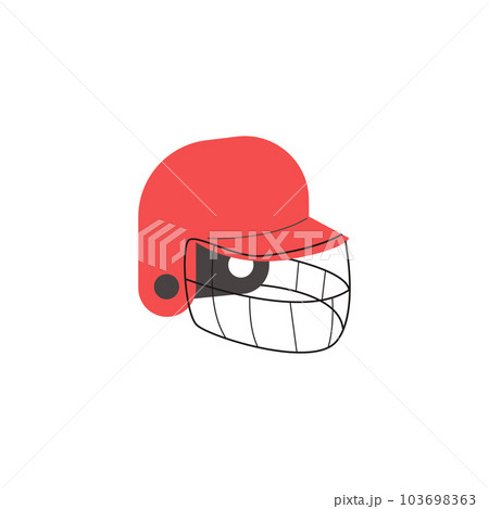 Baseball red helmet front view isolated Royalty Free Vector
