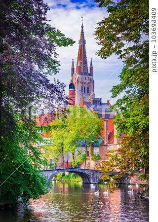 Bruges, Belgium. The Church of Our Lady in Brugge, Flanders. 103698409