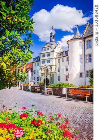 Bad Mergentheim, Germany. Charming city on Romantic Road route in Bavaria. Deutschordenplatz 103698420