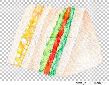 サンドイッチセット　食べ物　水彩イラスト　 103698989