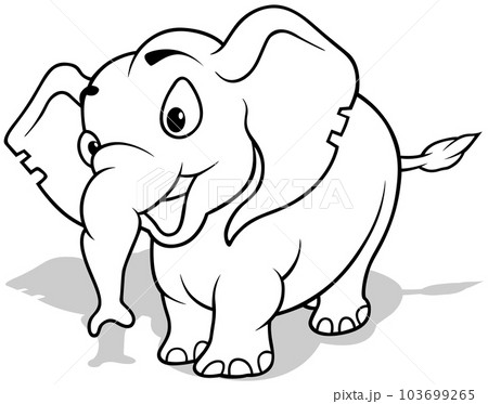 Drawing of a Cute Elephant Drawing of a Cute Elephant 103699265