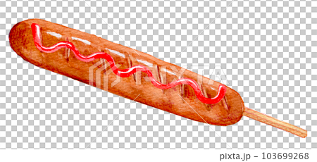 Frankfurt sausage watercolor illustration 103699268