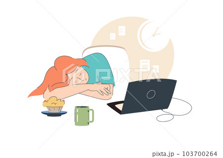 Deadline, overworking, sleep, business concept Tired exhausted 103700264