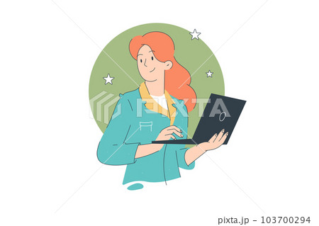 business woman. Hand drawn style vector design  103700294
