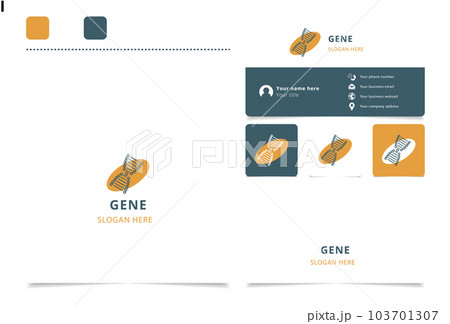 Gene logo design with editable slogan. Branding book and business card template. 103701307