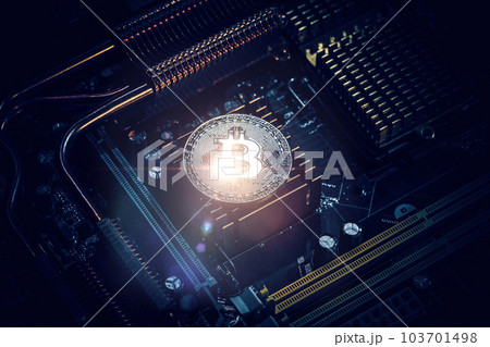 Golden Bitcoin Cryptocurrency 103701498