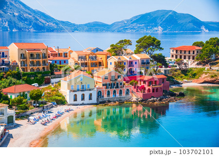Assos, Greece. Picturesque village nestled on the idyllic Cephalonia Assos, Greece. Picturesque village nestled on the idyllic Cephalonia 103702101