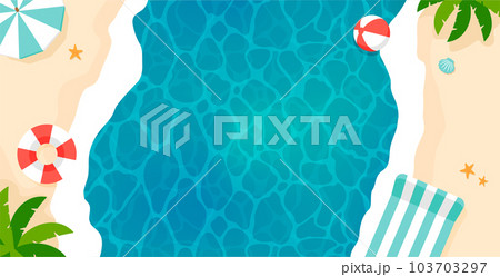 夏・海・海水浴・南国 ベクター背景イラスト (デザインスペース・コピースペース) 103703297