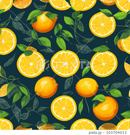 Summer tropical seamless pattern with colorful oranges 103704013