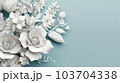 ペーパークラフトの花パステルブルー背景 103704338