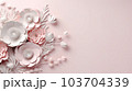 ペーパークラフトの花パステルピンク背景 103704339