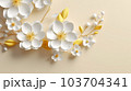 ペーパークラフトの花パステルイエロー背景 103704341