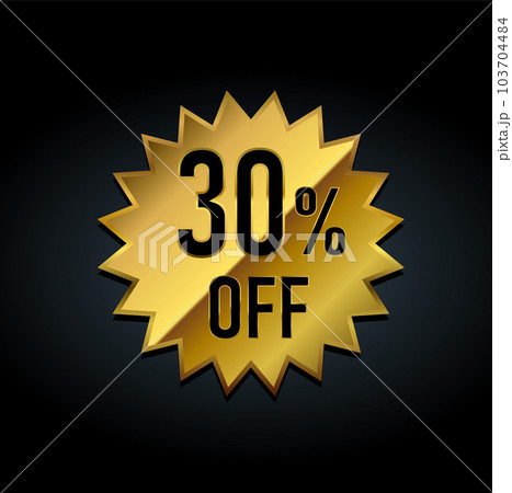 30% off (割引・セール) 金色・ゴールド アイコンイラスト 30% off (割引・セール) 金色・ゴールド アイコンイラスト 103704484