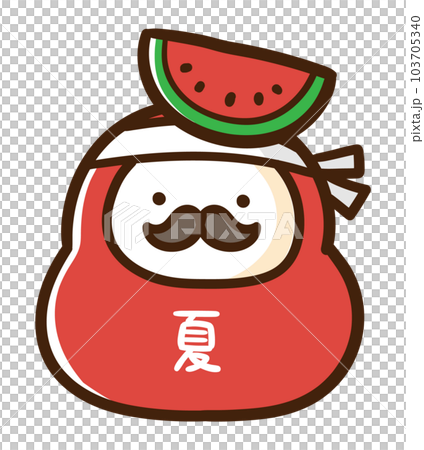 頭頂西瓜的可愛達摩變形圖 103705340