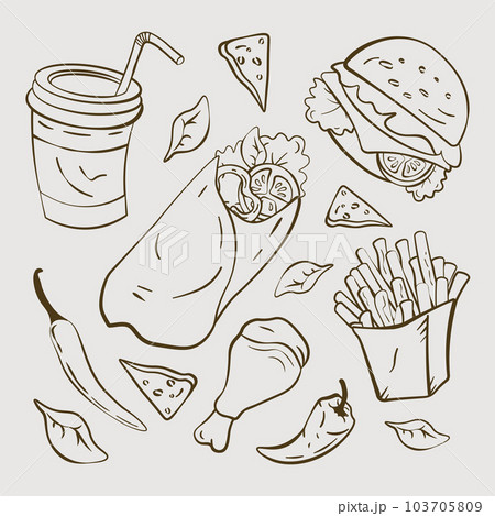 Discover 73 food items sketch latest  seveneduvn