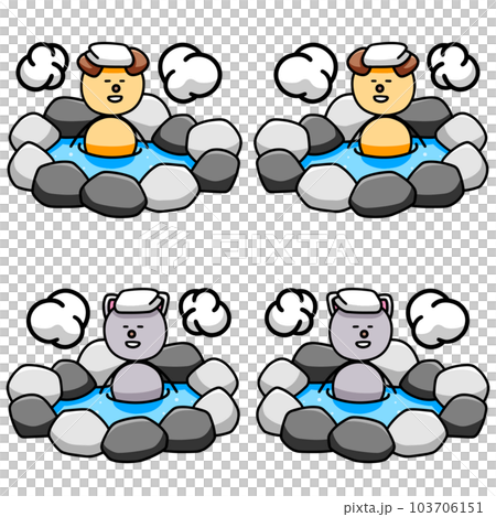 Illustration set of Maruwanmaru and Nyanmaru, a dog and a cat Illustration set of Maruwanmaru and Nyanmaru, a dog and a cat 103706151