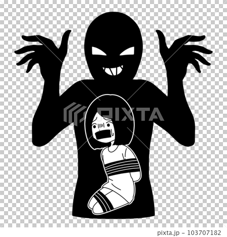 拘束される女性と悪人イメージのイラスト素材 拘束される女性と悪人イメージのイラスト素材 103707182