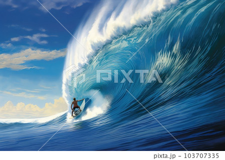 割引購入 photo wave the Surfing realistic -のイラスト illustration その他