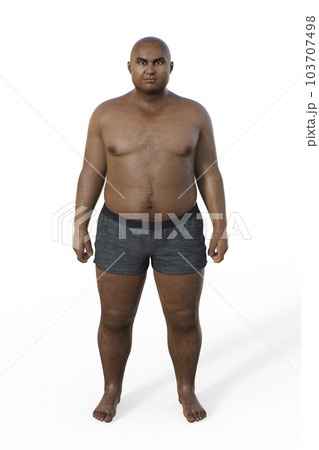 A 3D illustration of a male body with an endomorph body type A 3D illustration of a male body with an endomorph body type 103707498
