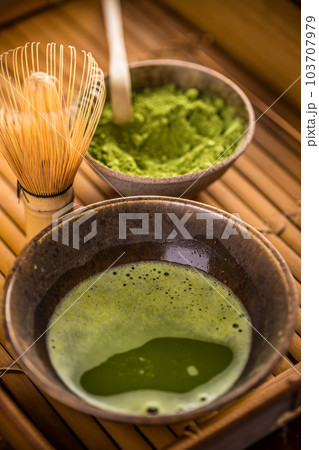 Powdered green tea Powdered green tea 103707979