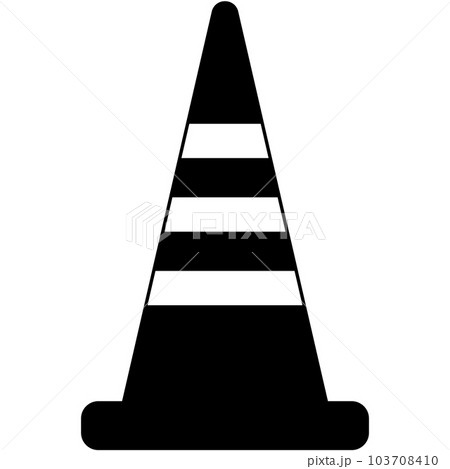 Traffic cone black and white icon Traffic cone black and white icon 103708410