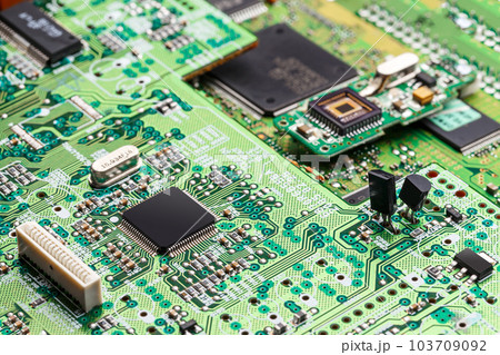 Microchip on green board 103709092