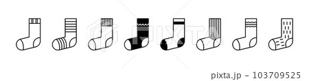 Set of Sock line shapes, thin line design...のイラスト素材 [103709525] - PIXTA