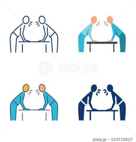 Quarrel icon set in flat and line style 103710027