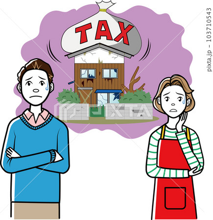 空き家税の導入が不安な夫婦 103710543
