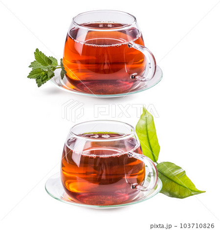 Set of cups with tea 103710826