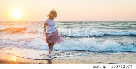 Beautiful girl at the sea. Beautiful girl at the sea. 103712074