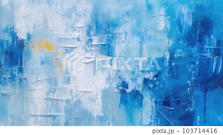 水色の油絵の抽象画_2 Generative AIのイラスト素材 [103714416] - PIXTA