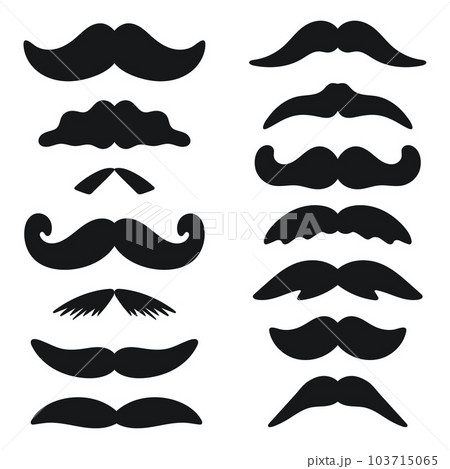 Black silhouette mustache set Black silhouette mustache set 103715065
