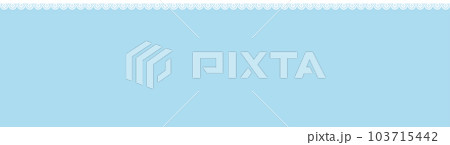 白いレースの飾りが付いた水色のかわいい背景 - ガーリーなデコレーションのフレーム素材 - ワイド 白いレースの飾りが付いた水色のかわいい背景 - ガーリーなデコレーションのフレーム素材 - ワイド 103715442