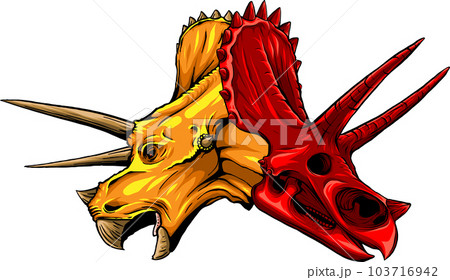 skull of triceratops dinosaur. vector illustration design 103716942