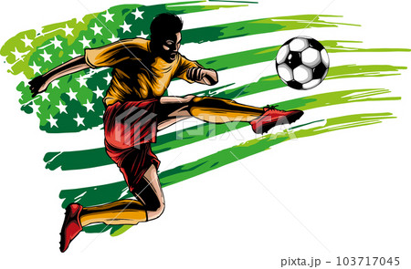 soccer player doing kick ball 12597209 Vector Art at Vecteezy