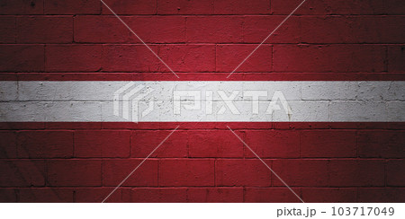 Flag of Latvia painted on a wall 103717049