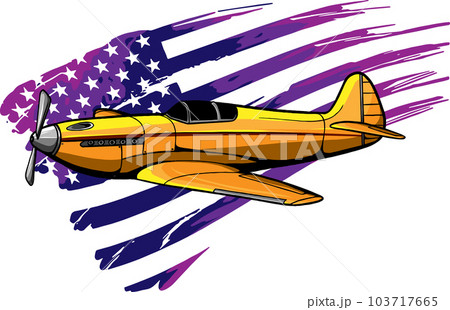 Vector illustration of old fighter plane design 103717665
