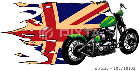 illustration of custom motorcycle chopper vector design 103718132