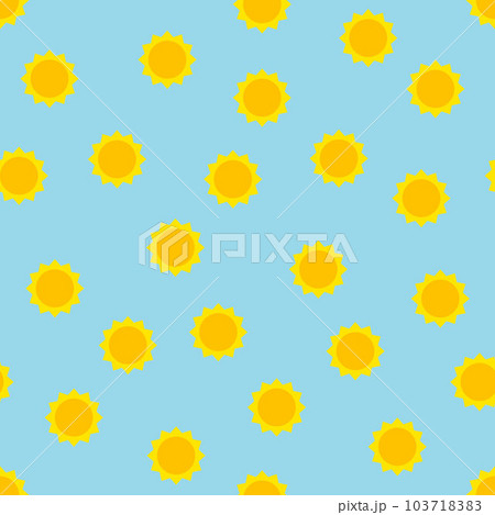 Seamless sun pattern. Cute yellow sun background 103718383