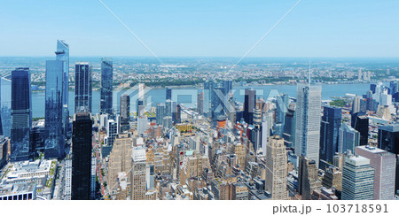 Midtown Manhattan and Hudson River, panoramic view Midtown Manhattan and Hudson River, panoramic view 103718591
