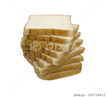 sliced bread arranged vertically isolated on white background sliced bread arranged vertically isolated on white background 103718612