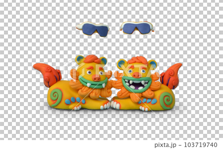 Shisa戴墨鏡抵禦紫外線粘土藝術 103719740